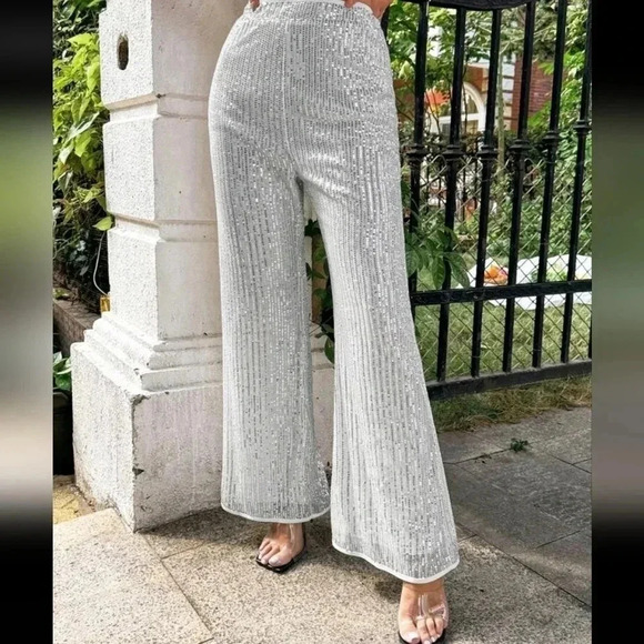 Shiny Bell-Bottom Trousers - Picture 1 of 5